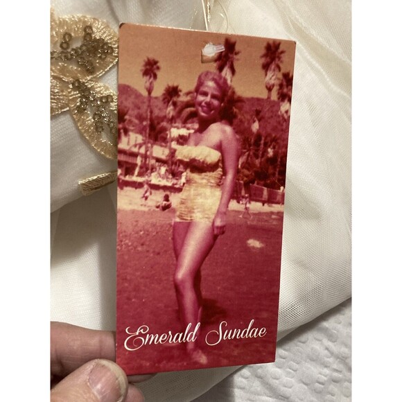 Emerald Sundae Dress Sz 7 Ivory Metallic Embroidered Wedding Party Ball Gown New - Picture 6 of 15